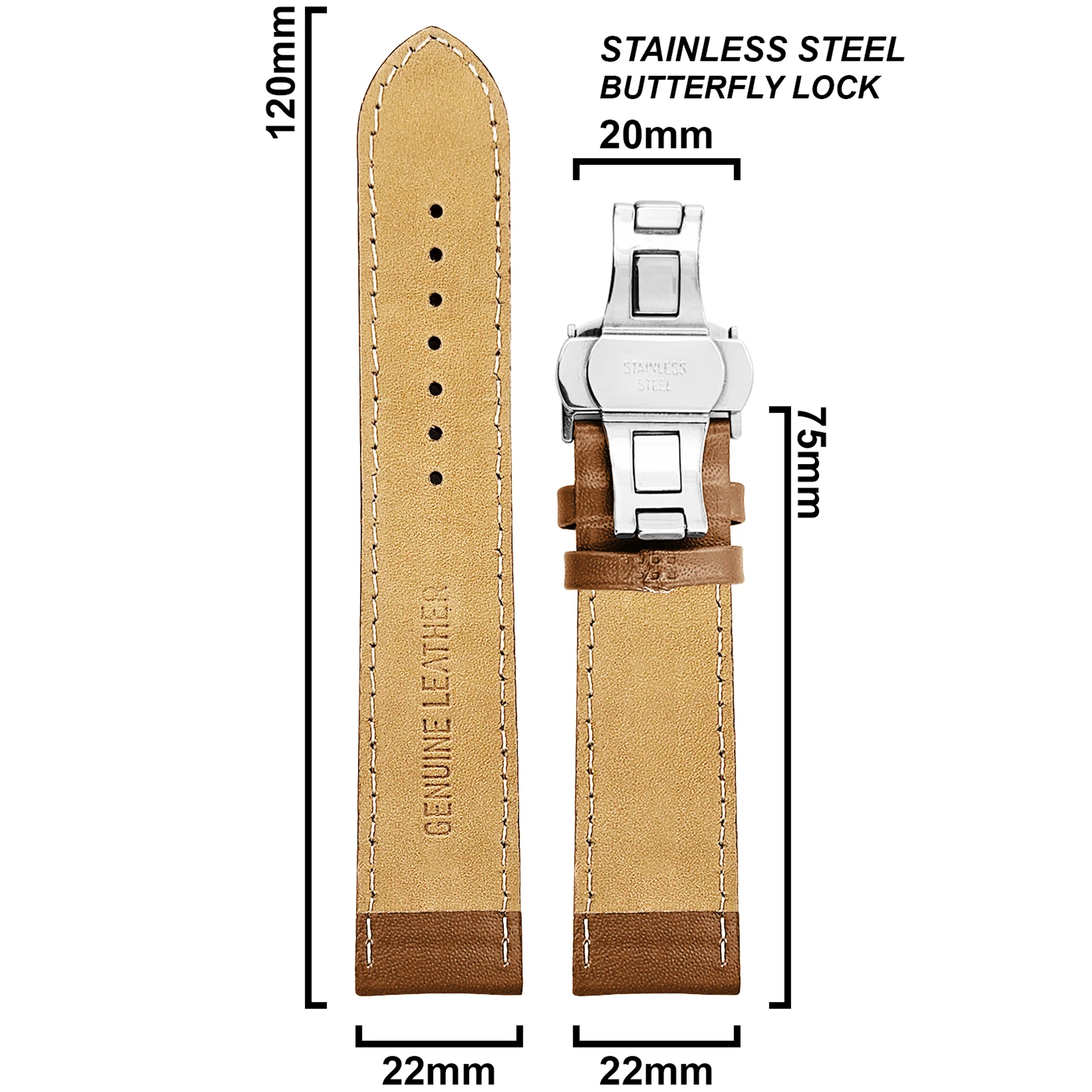 DBLACK [ARLONG] LEATHER STRAP W/ BUTTERFLY LOCK - Image 14