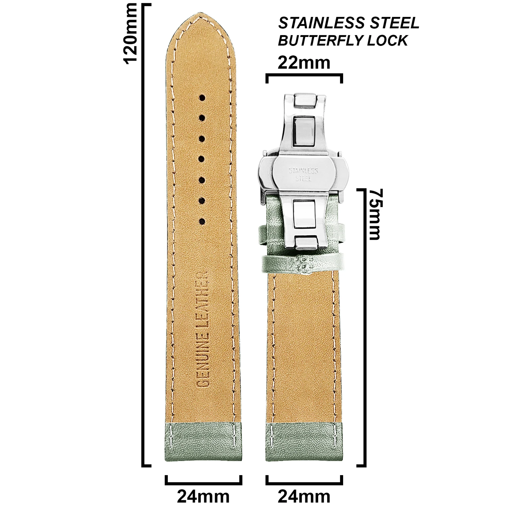 DBLACK [ARLONG] LEATHER STRAP W/ BUTTERFLY LOCK - Image 21