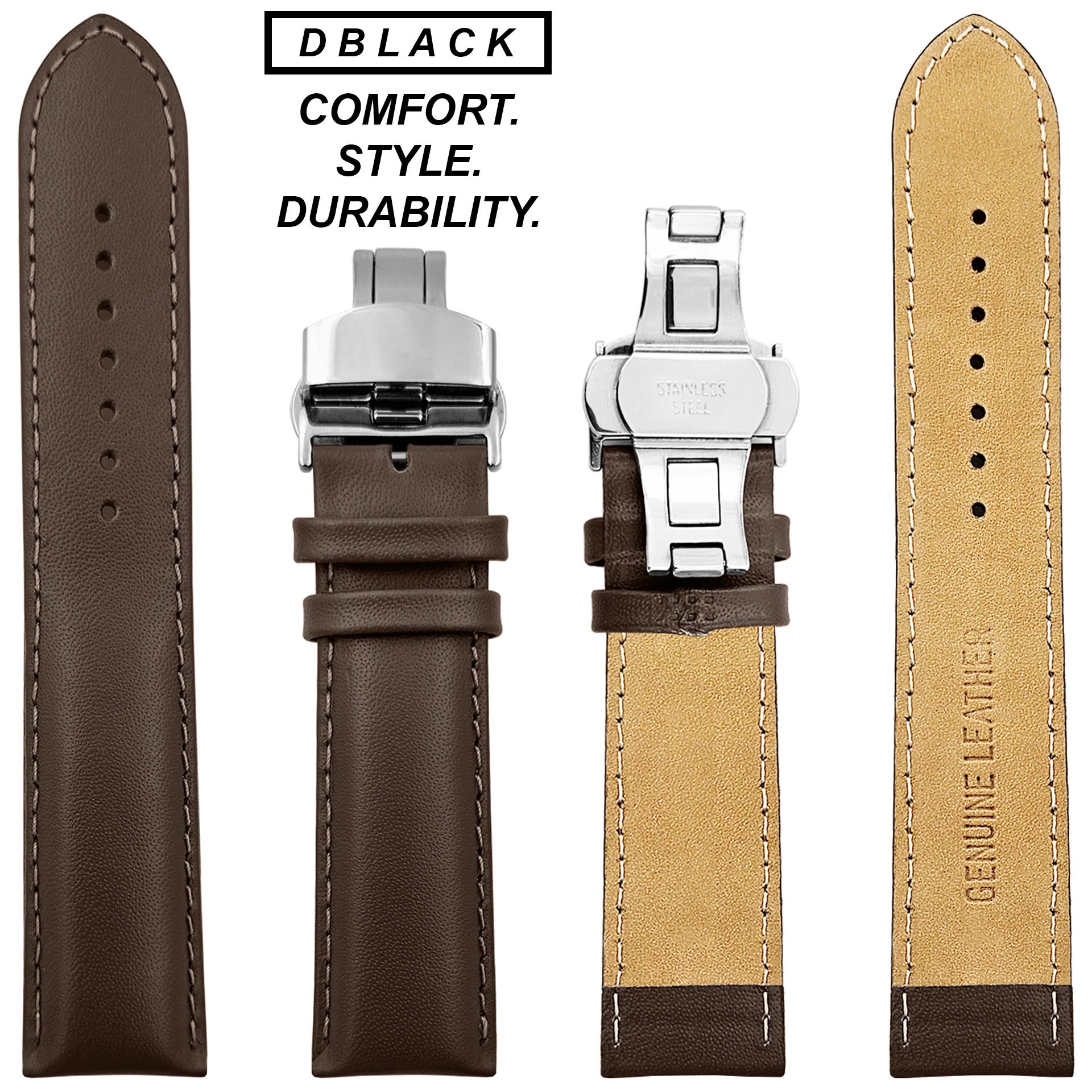 DBLACK [ARLONG] LEATHER STRAP W/ BUTTERFLY LOCK - Image 6