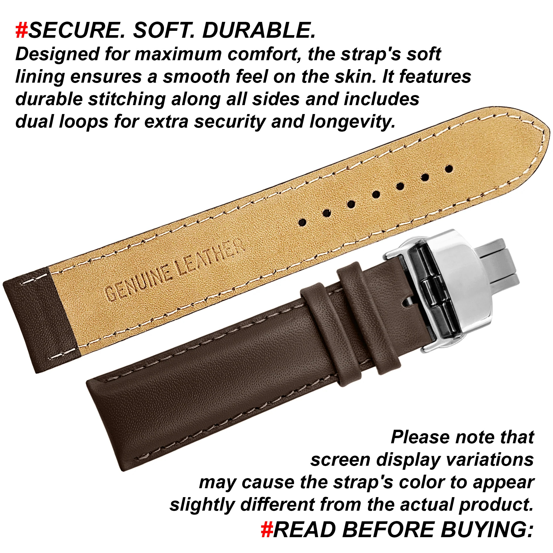 DBLACK [ARLONG] LEATHER STRAP W/ BUTTERFLY LOCK - Image 7