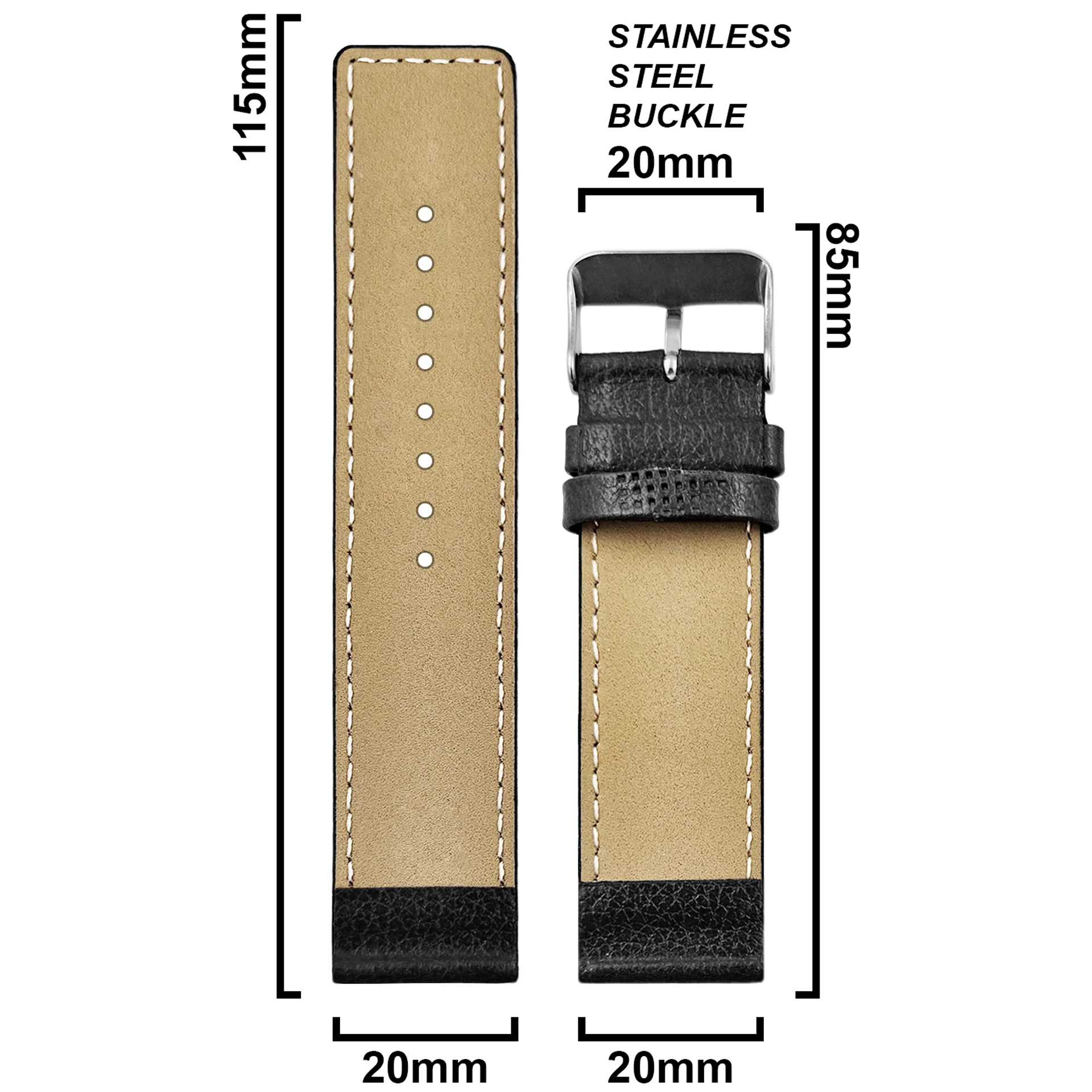 DBLACK [ATOR] PEBBLE DESIGN, THIN LEATHER STRAP - Image 11