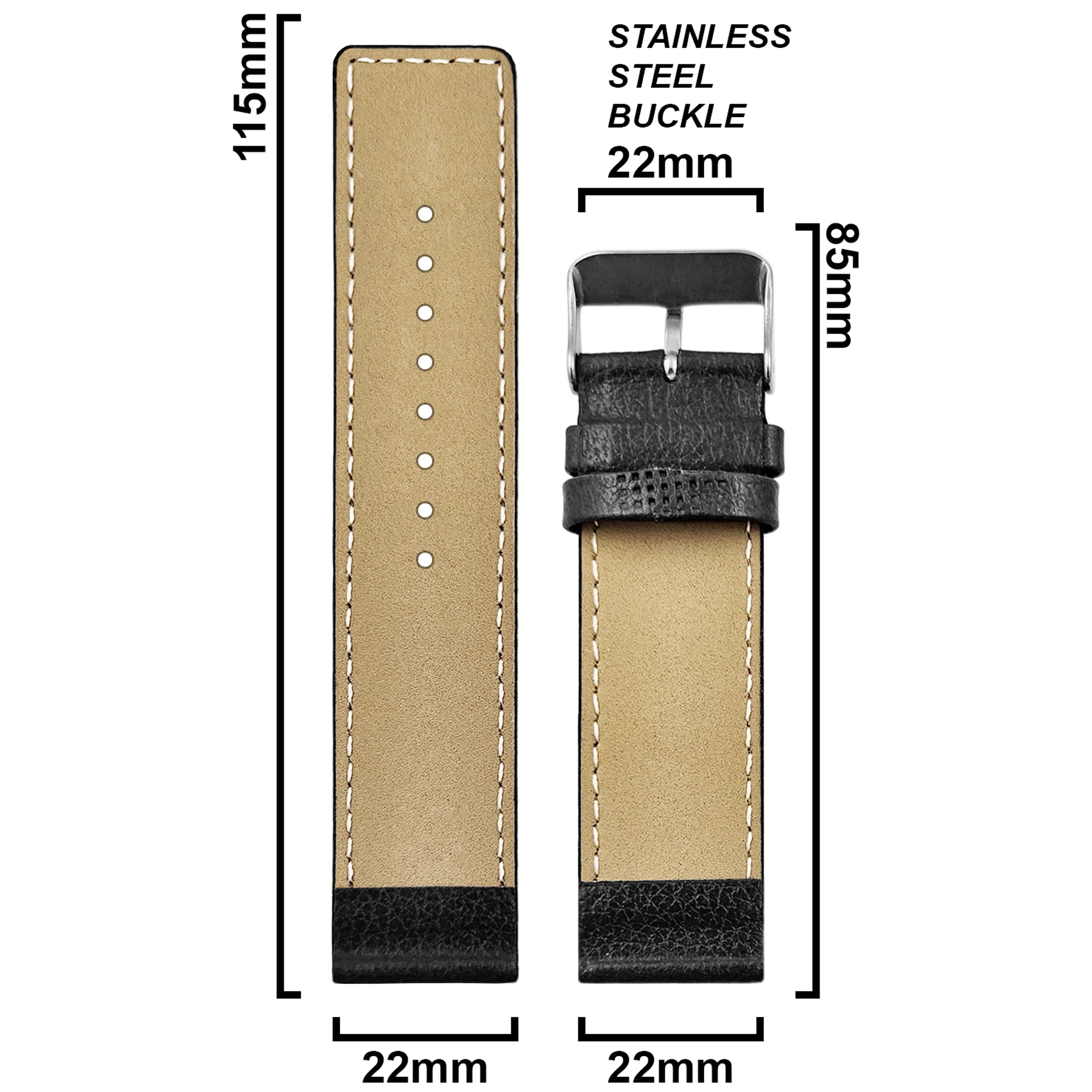 DBLACK [ATOR] PEBBLE DESIGN, THIN LEATHER STRAP - Image 12
