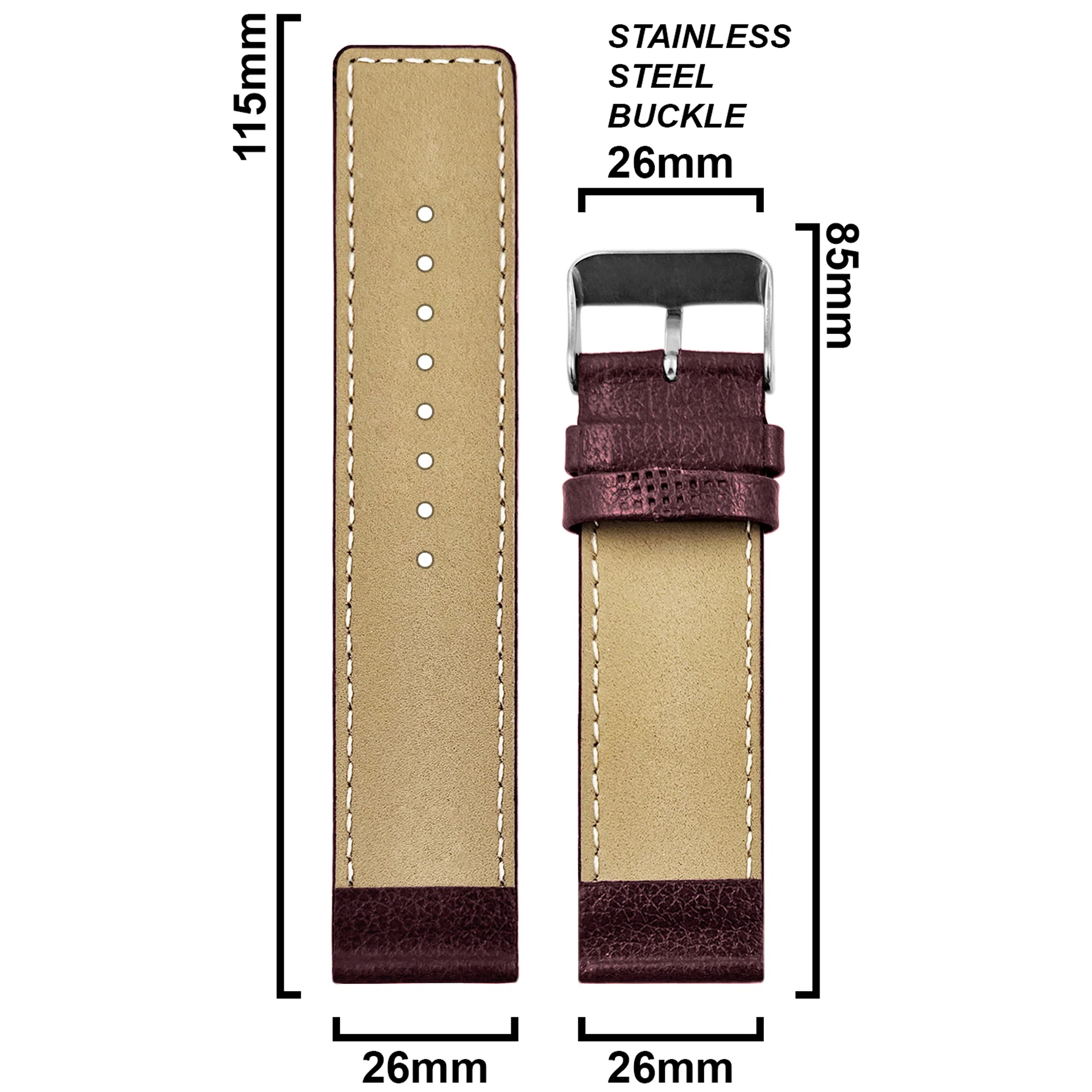 DBLACK [ATOR] PEBBLE DESIGN, THIN LEATHER STRAP - Image 17