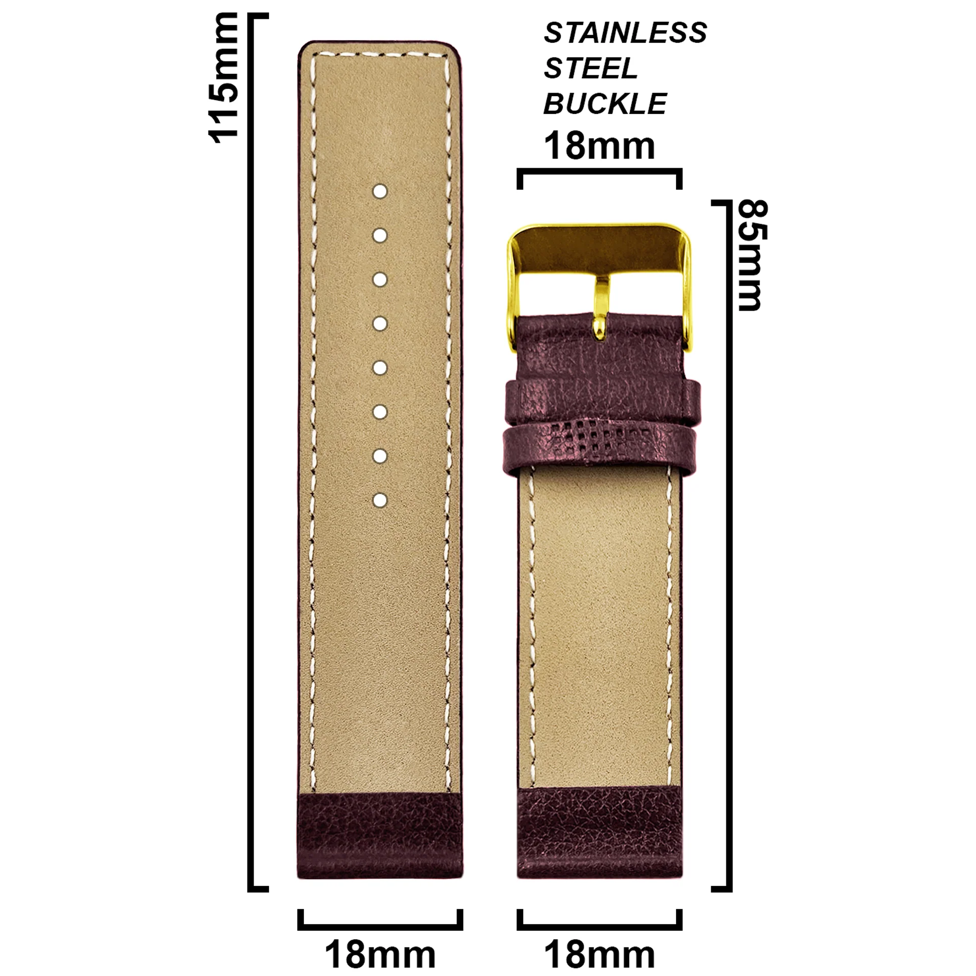 DBLACK [ATOR] PEBBLE DESIGN, THIN LEATHER STRAP - Image 8