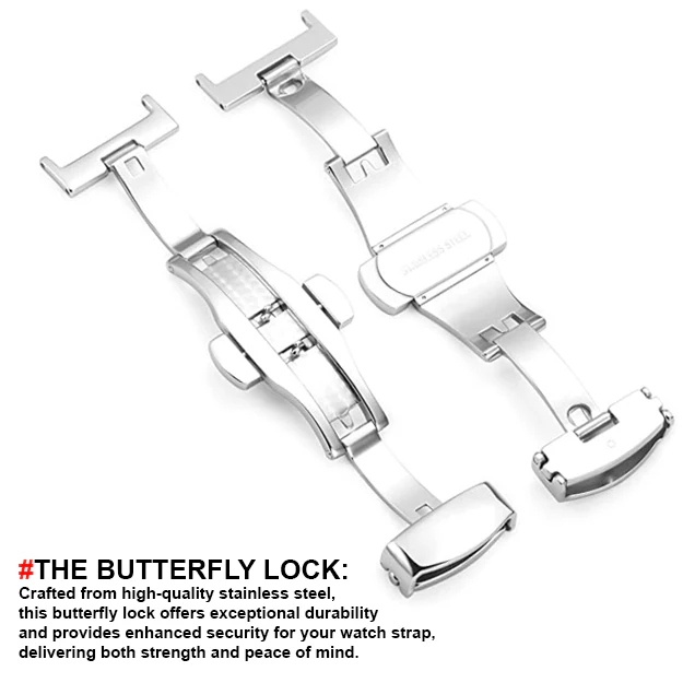DBLACK [DSLCK3] BUTTERFLY LOCK, STAINLESS STEEL LOCK FOR LEATHER STRAP - Image 6