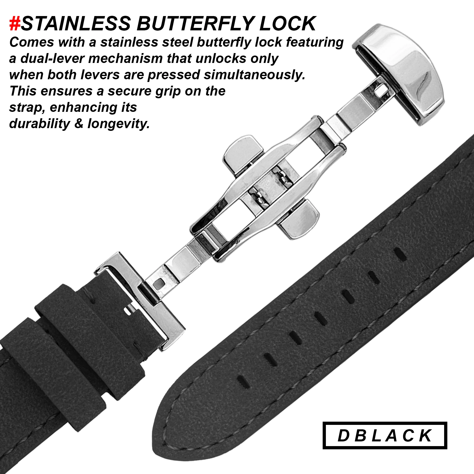 DBLACK [BUZZ] QUICK RELEASE, PREMIUM LEATHER STRAP - Image 9