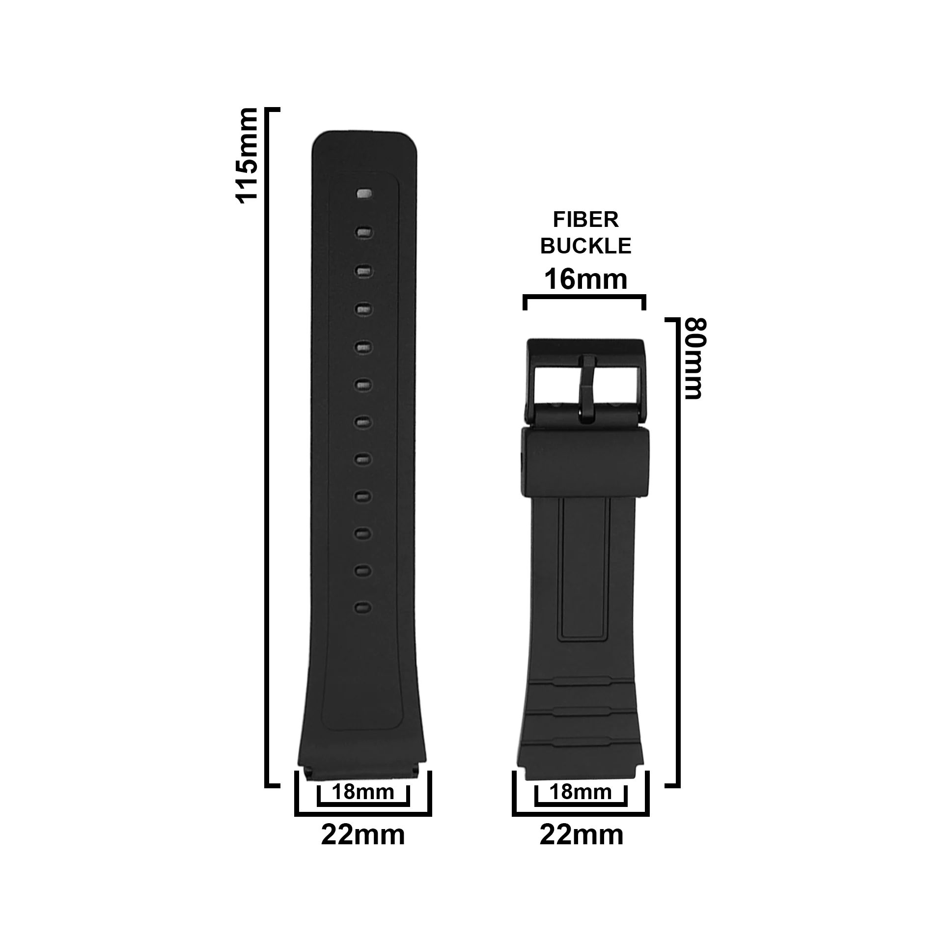 DBLACK [CDS1] WATCH STRAP, FOR "CASIO" F-91W WATCHES - Image 5