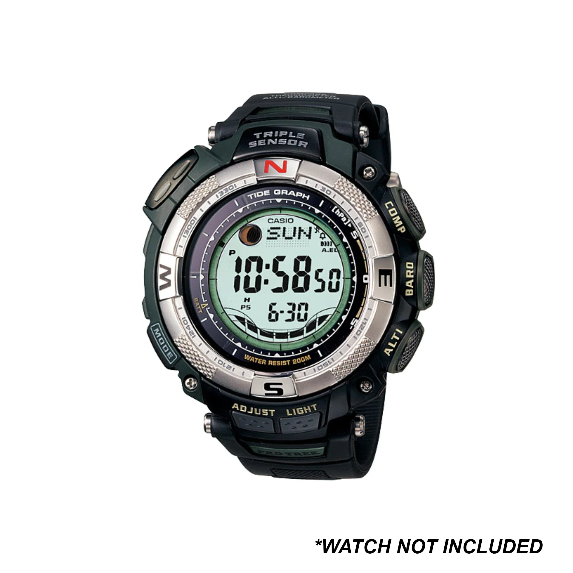 DBLACK [CDS15] 26MM RUBBER STRAP// FOR "CASIO PRO-TREK" PRG-130, PRW-1500, PRW-1500J & OTHER MODELS - Image 3