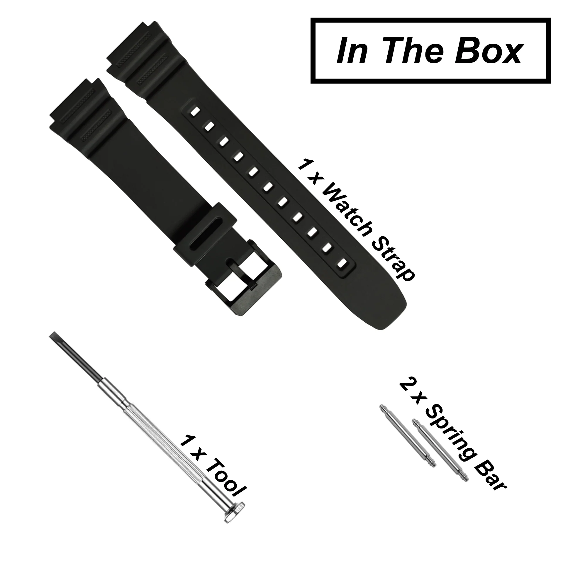 DBLACK [CDS2] RESIN WATCH STRAP // FOR "CASIO" AE-1200WH, W-216H & OTHER MODELS - Image 5