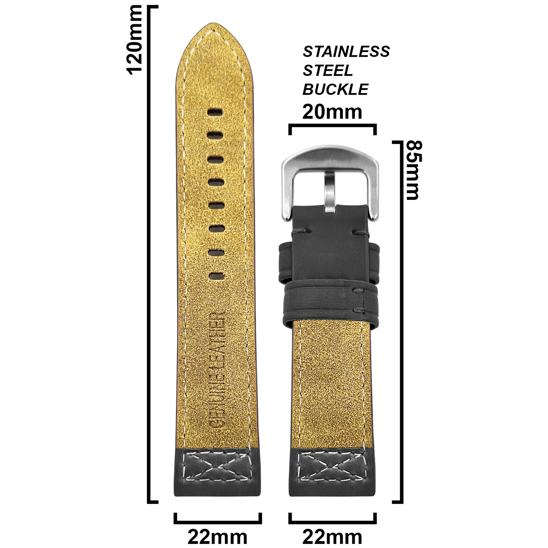 DBLACK [CROXX] THICK STRAP DESIGN, LEATHER STRAP - Image 11