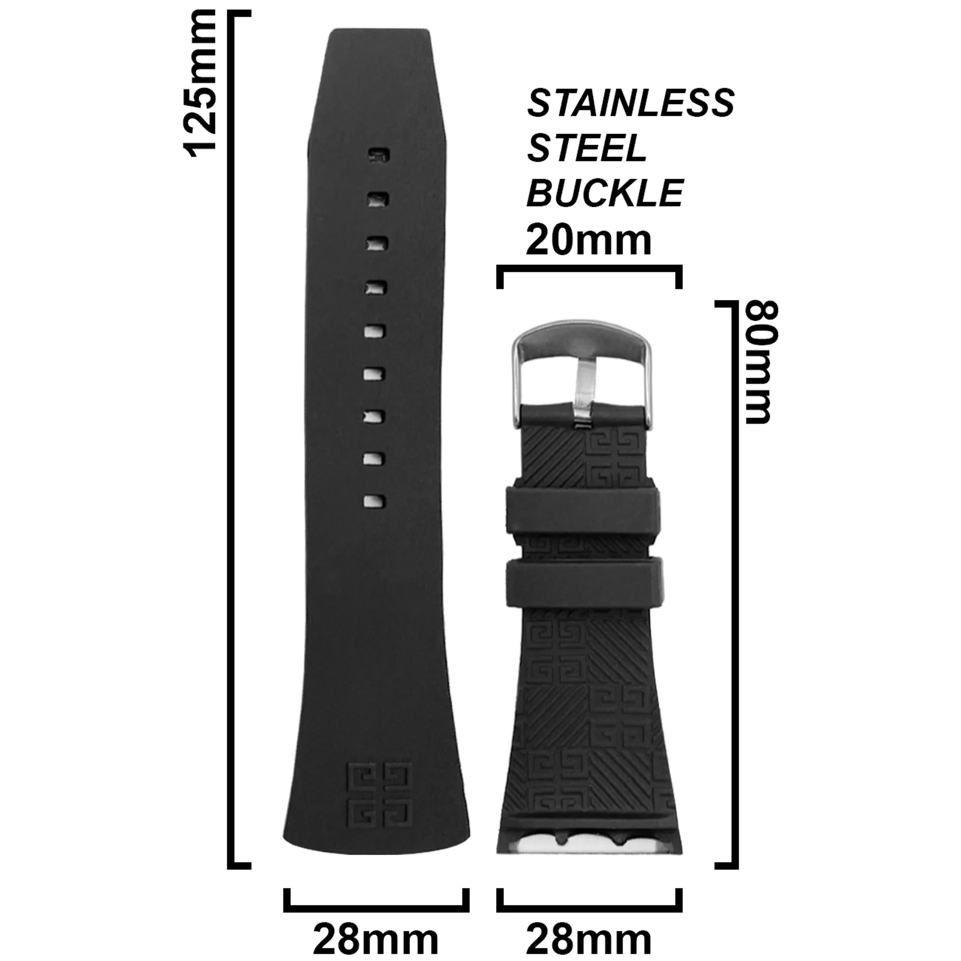 DBLACK [GNDS1] RUBBER WATCH STRAP // FOR GIVENCHY WATCHES - Image 3