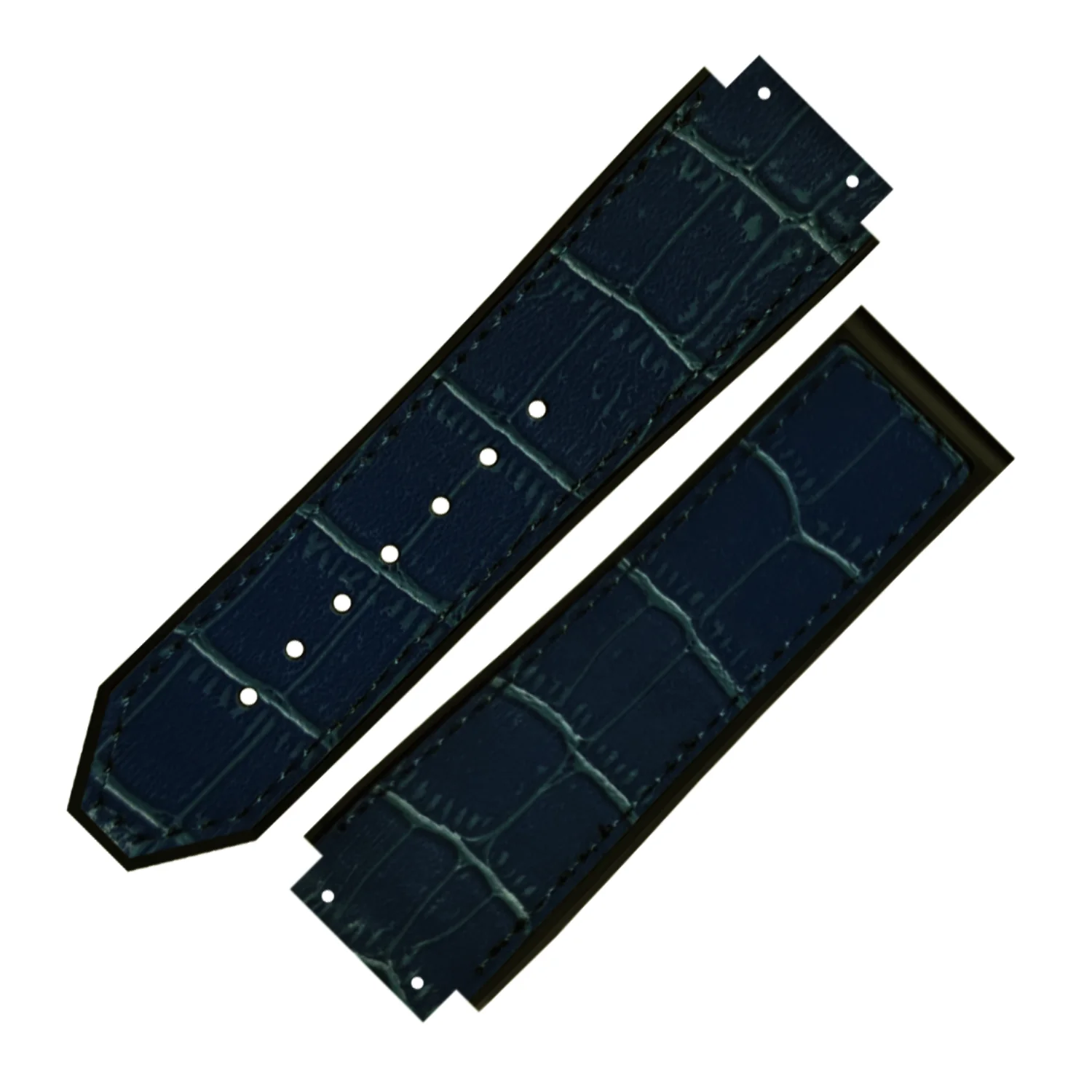 DBLACK [HLS] 25MM CROCO DESIGN, LEATHER WATCH STRAP // COMPATIBLE WITH  "HUBLOT" WATCHES - Image 6