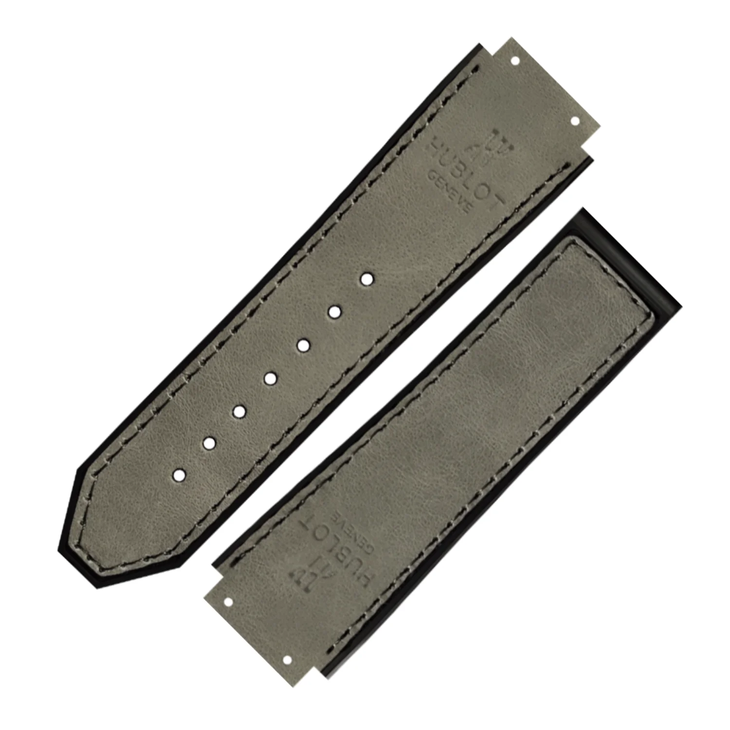 DBLACK [HLS] 25MM PLAIN DESIGN, LEATHER WATCH STRAP // COMPATIBLE WITH "HUBLOT" WATCHES - Image 3