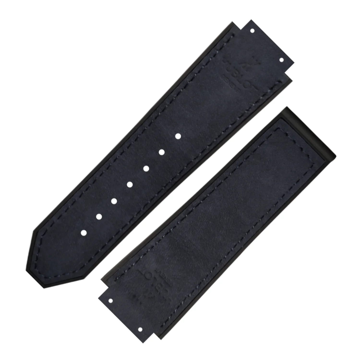 DBLACK [HLS] 25MM PLAIN DESIGN, LEATHER WATCH STRAP // COMPATIBLE WITH "HUBLOT" WATCHES - Image 4
