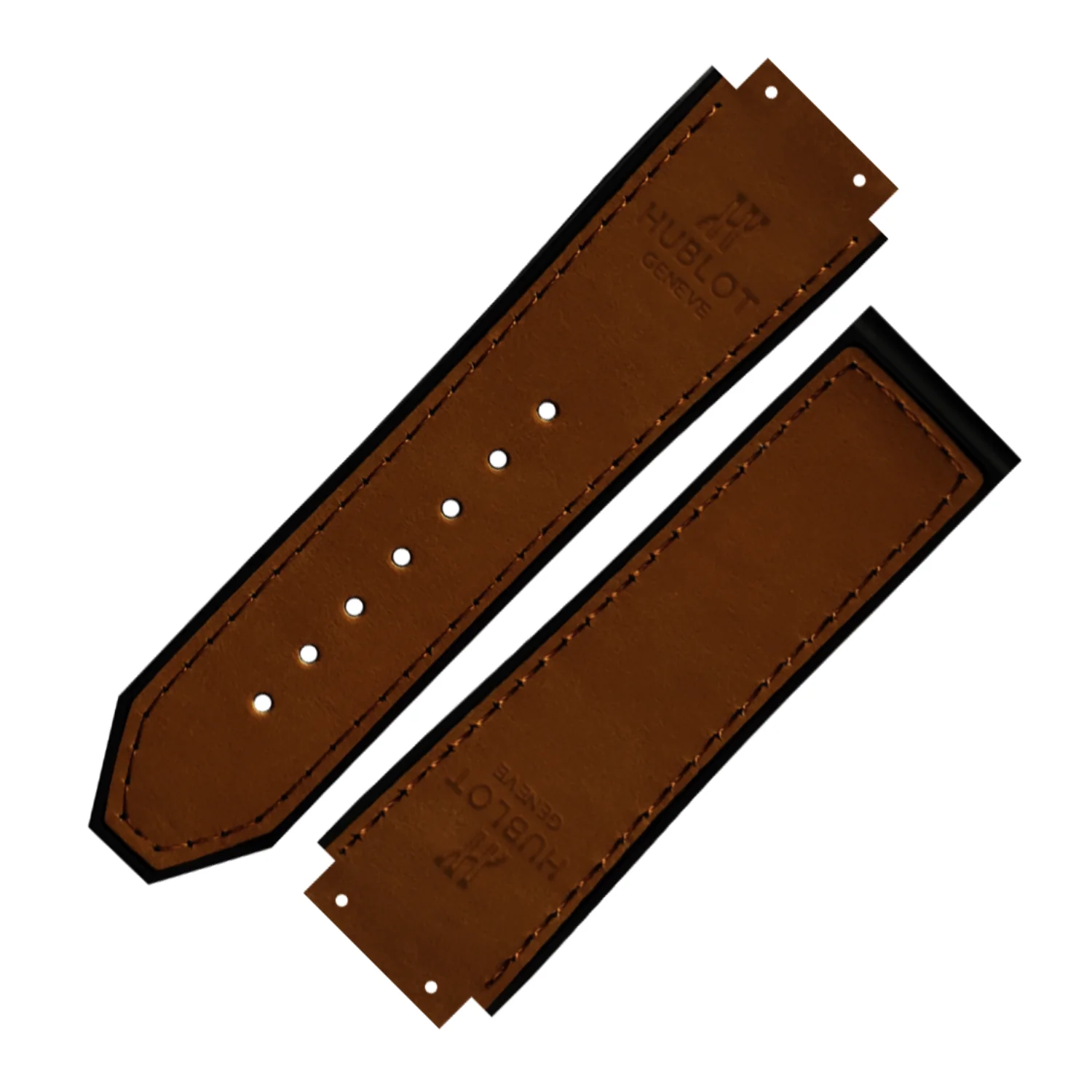 DBLACK [HLS] 25MM PLAIN DESIGN, LEATHER WATCH STRAP // COMPATIBLE WITH "HUBLOT" WATCHES - Image 5