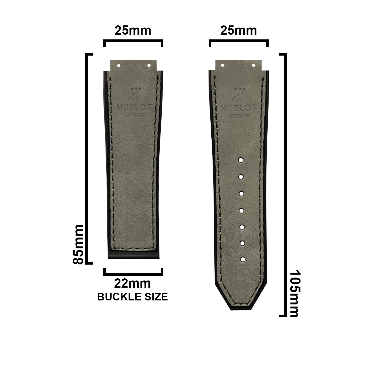 DBLACK [HLS-OPN1] 25MM LEATHER WATCH STRAP (WITHOUT TOOLS) // DESIGNED FOR "HUBLOT" WATCHES - Image 10