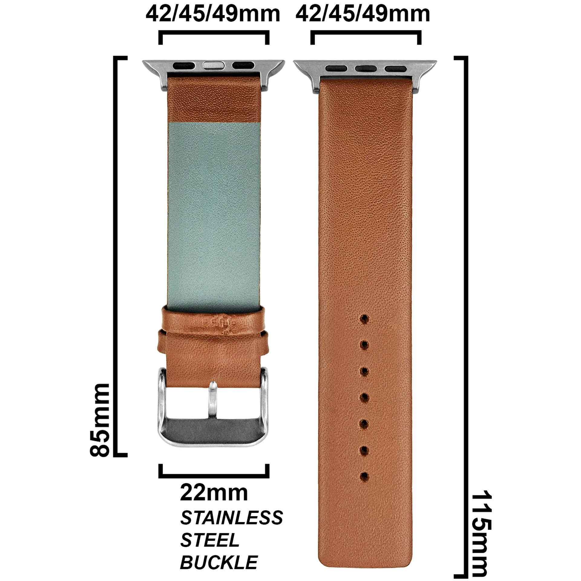 DBLACK [KIZARU] SEAMLESS NO-STITCH, LEATHER WATCH STRAP // DESIGNED FOR "APPLE" SMARTWATCHES - Image 10