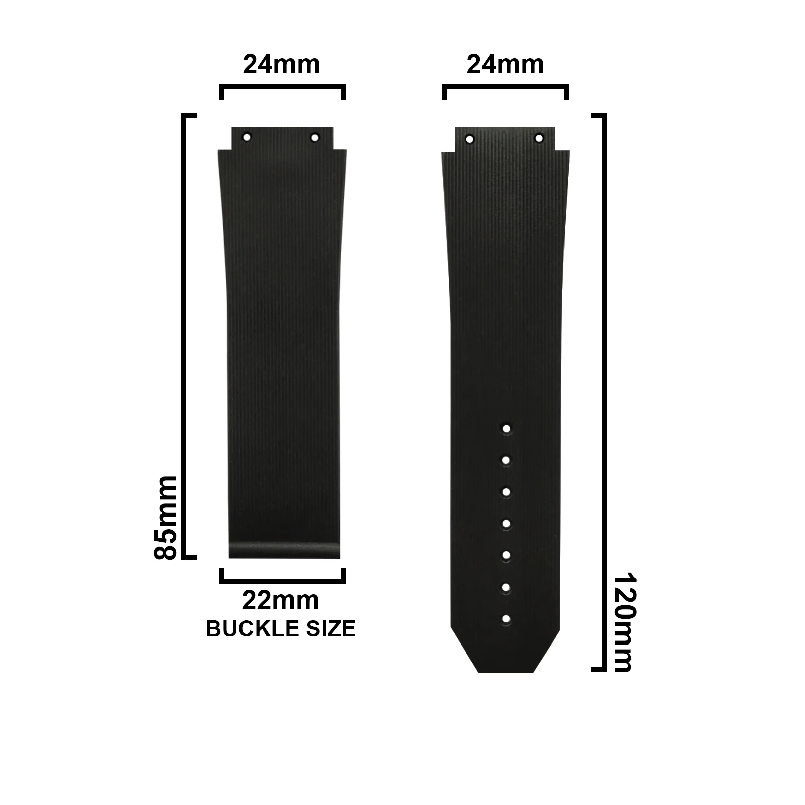 DBLACK [NTSHLS] [DSN2] 25MM LINE DESIGN, RESIN WATCH STRAP (WITHOUT TOOLS) // COMPATIBLE WITH "HUBLOT" WATCHES - Image 3