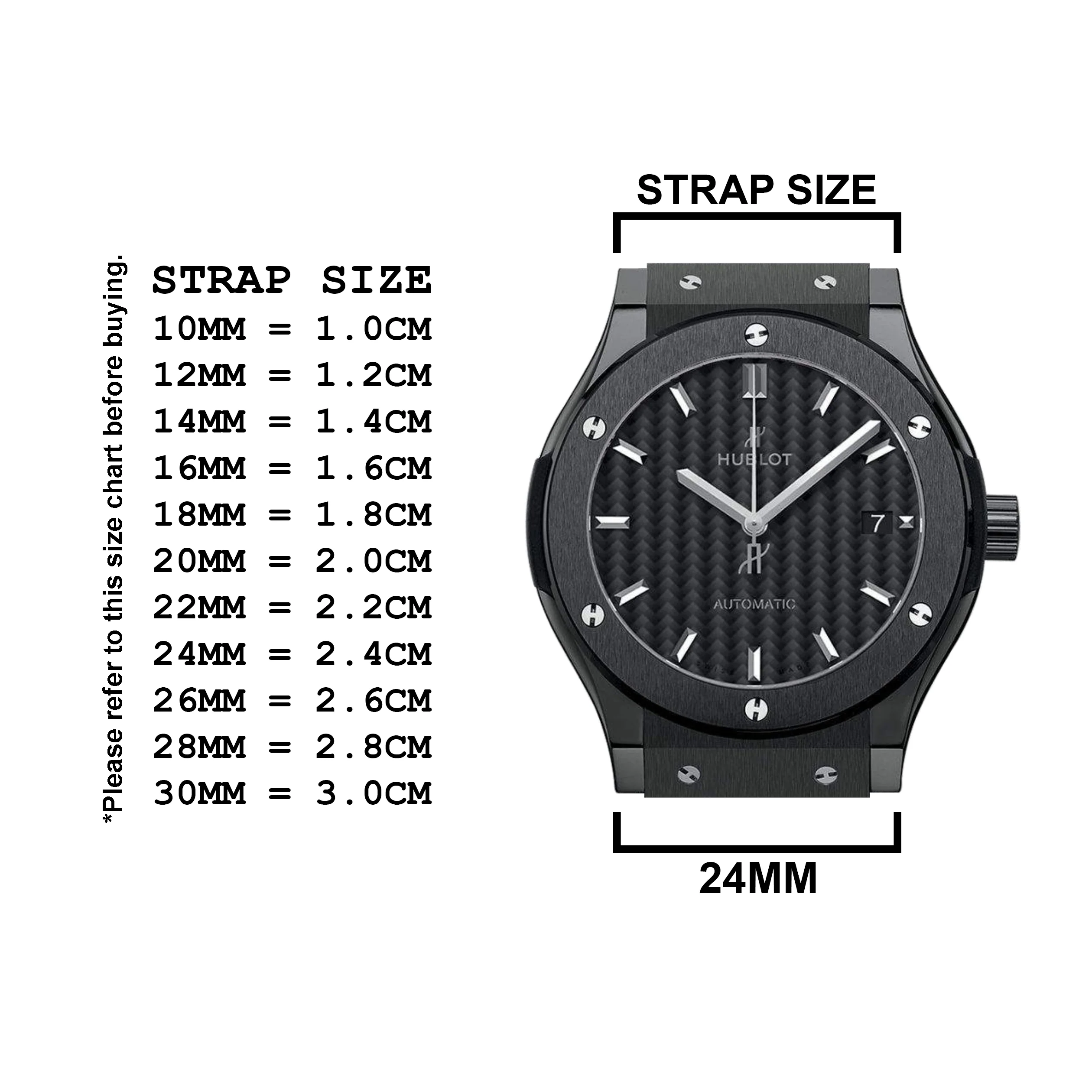 DBLACK [NTSHLS] [DSN2] 25MM LINE DESIGN, RESIN WATCH STRAP (WITHOUT TOOLS) // COMPATIBLE WITH "HUBLOT" WATCHES - Image 5