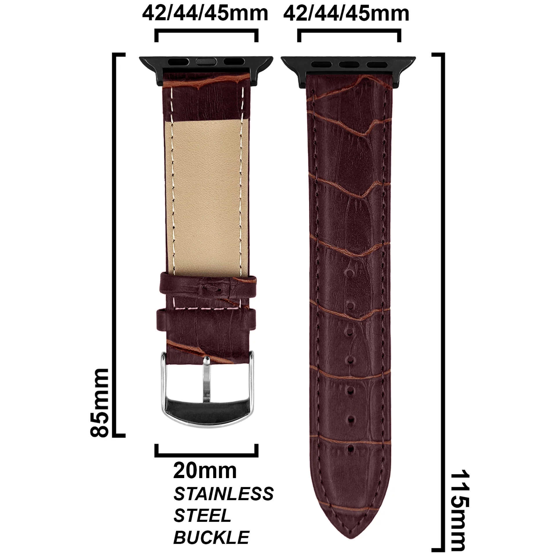 DBLACK [SAND] BAMBOO DESIGN, LEATHER WATCH STRAP // DESIGNED FOR "APPLE" SMARTWATCHES - Image 10