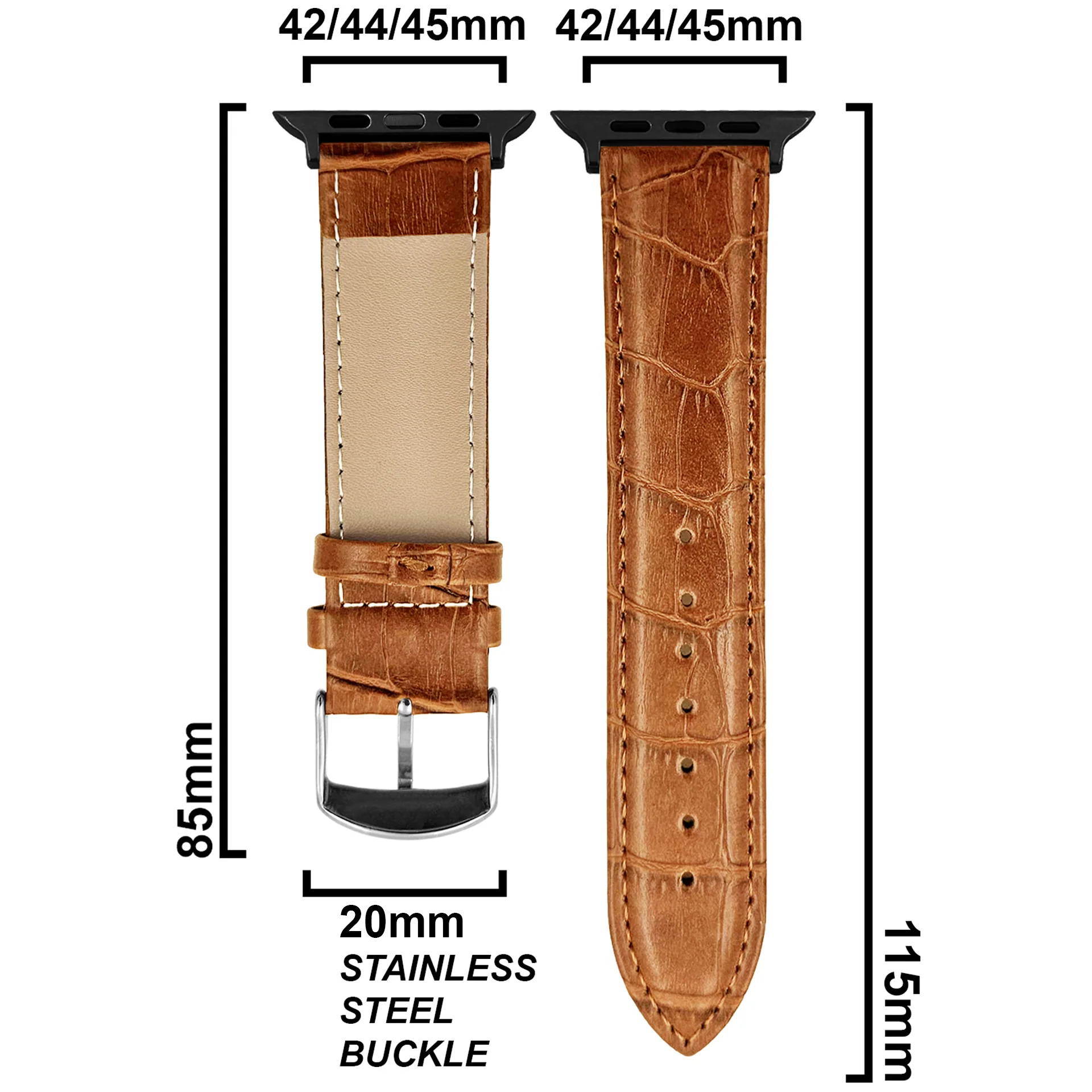 DBLACK [SAND] BAMBOO DESIGN, LEATHER WATCH STRAP // DESIGNED FOR "APPLE" SMARTWATCHES - Image 12