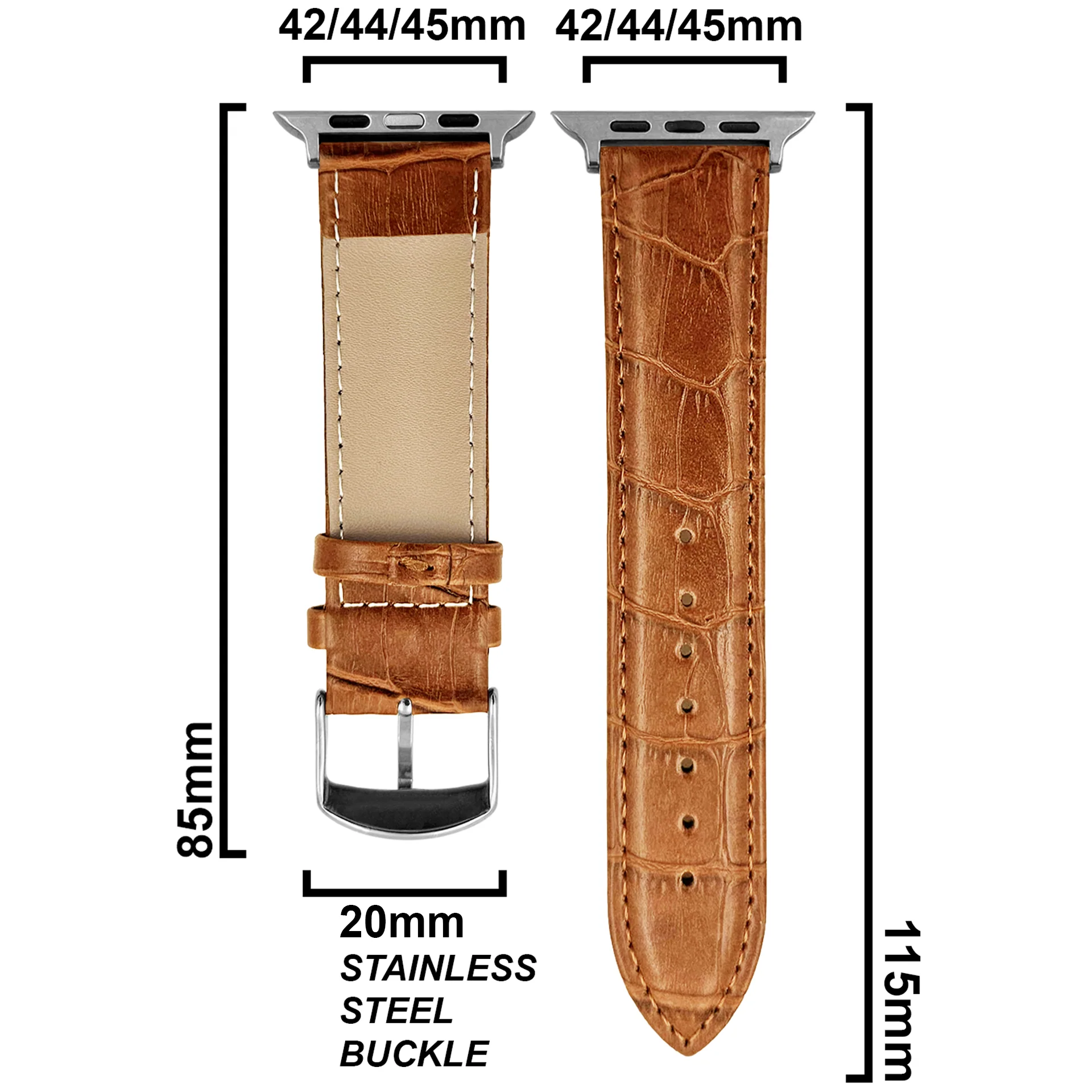 DBLACK [SAND] BAMBOO DESIGN, LEATHER WATCH STRAP // DESIGNED FOR "APPLE" SMARTWATCHES - Image 13