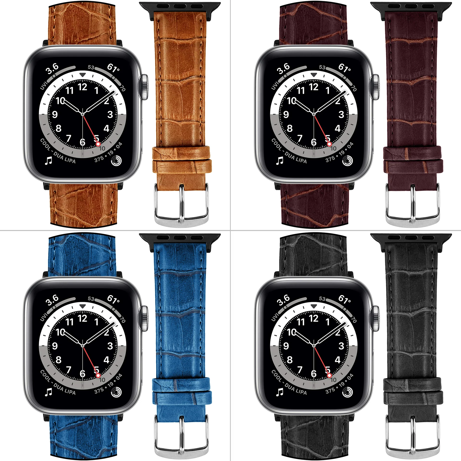 DBLACK [SAND] BAMBOO DESIGN, LEATHER WATCH STRAP // DESIGNED FOR "APPLE" SMARTWATCHES - Image 5