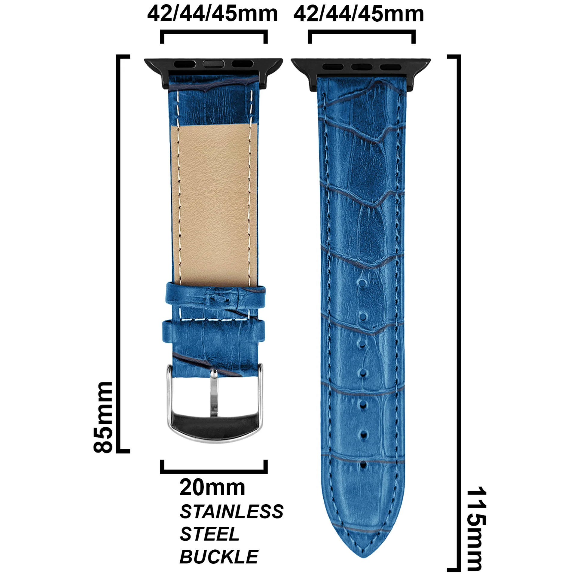 DBLACK [SAND] BAMBOO DESIGN, LEATHER WATCH STRAP // DESIGNED FOR "APPLE" SMARTWATCHES - Image 8