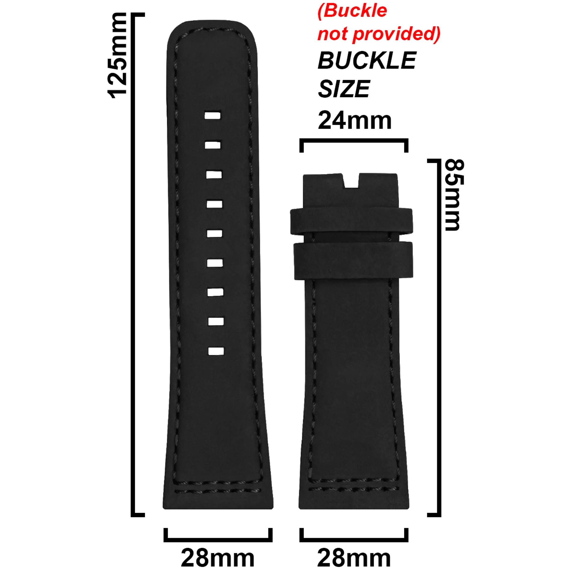 DBLACK [SFDS1] 28MM LEATHER WATCH STRAP // FOR "SEVENFRIDAY" WATCHES - Image 4