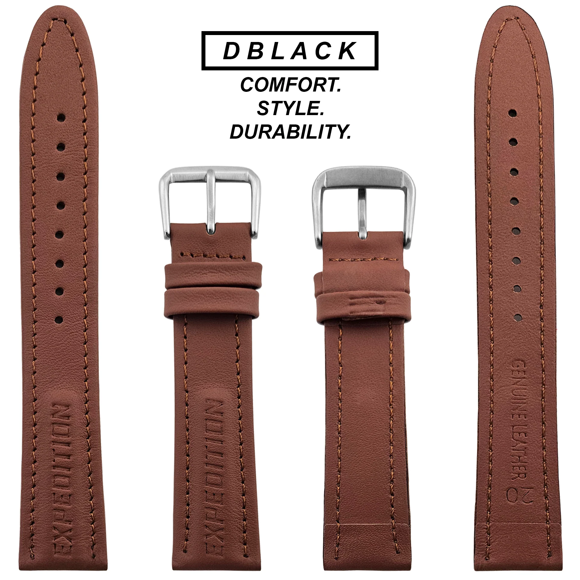 DBLACK [TMXDS1] 20MM LEATHER WATCH STRAP // FOR “TIMEX EXPEDITION” WATCH - Image 5
