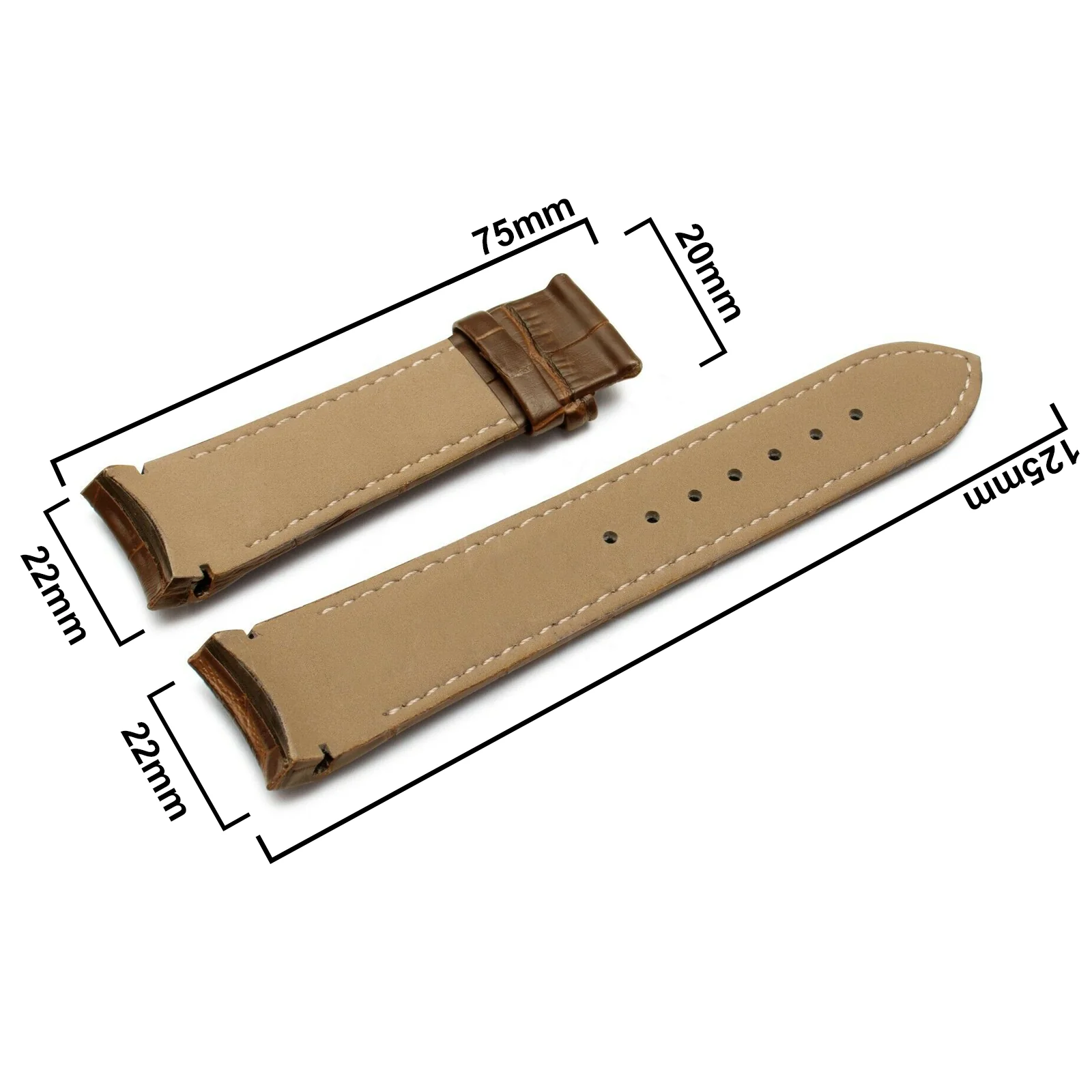 DBLACK [TST2] CROCO DESIGN, LEATHER WATCH STRAP // PERFECT FOR "TISSOT" COUTURIER 1853 & OTHER MODELS - Image 4