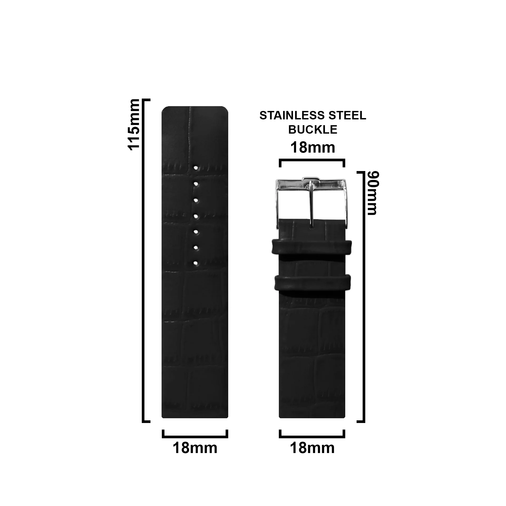 DBLACK [TNDS1] "CROCO DESIGN" LEATHER STRAP // FOR "TITAN EDGE SLIM" WATCHES - Image 6