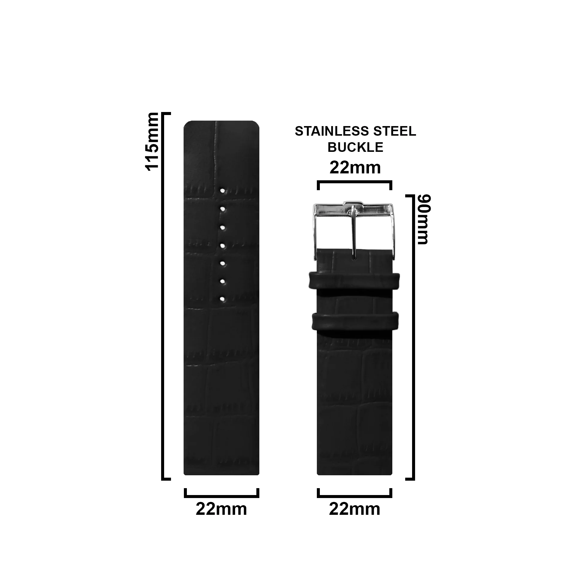 DBLACK [TNDS1] "CROCO DESIGN" LEATHER STRAP // FOR "TITAN EDGE SLIM" WATCHES - Image 8