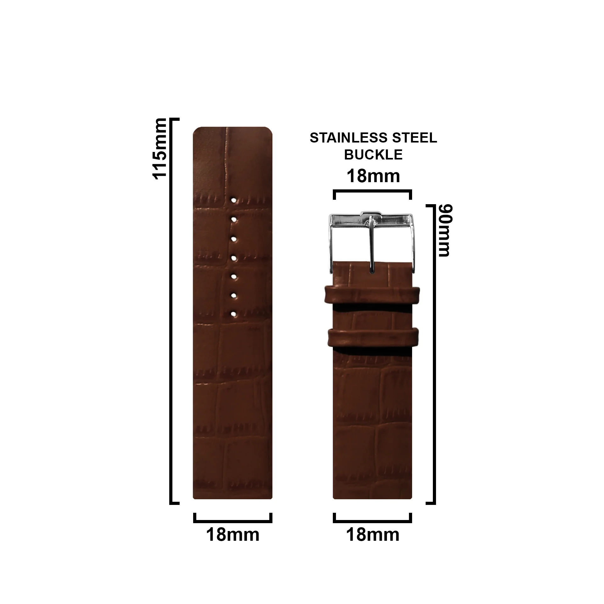 DBLACK [TNDS1] "CROCO DESIGN" LEATHER STRAP // FOR "TITAN EDGE SLIM" WATCHES - Image 9
