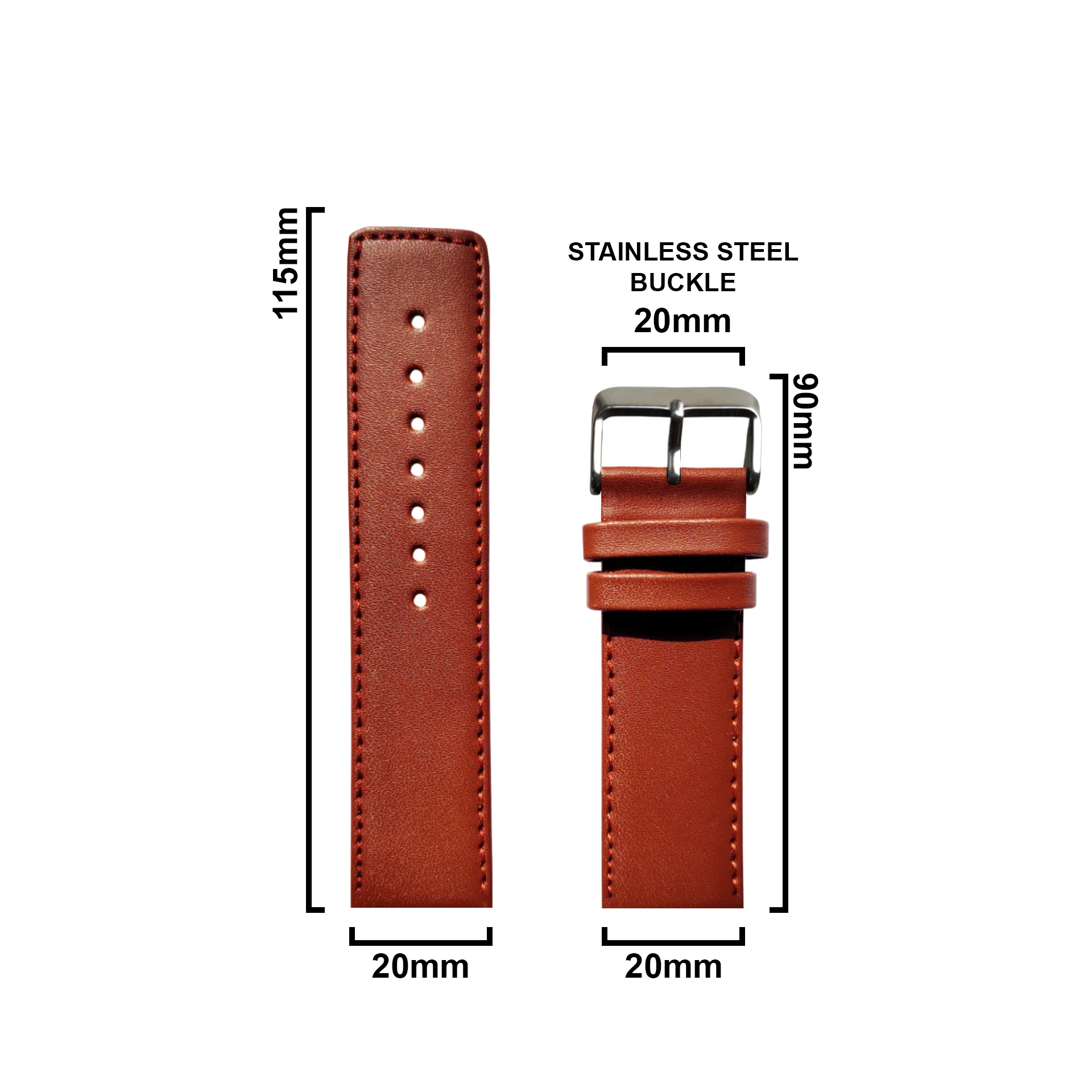 DBLACK [UBOX] LEATHER WATCH STRAP // FOR 20MM, 22MM OR 24MM (CHOOSE YOUR SIZE & COLOR) - Image 12