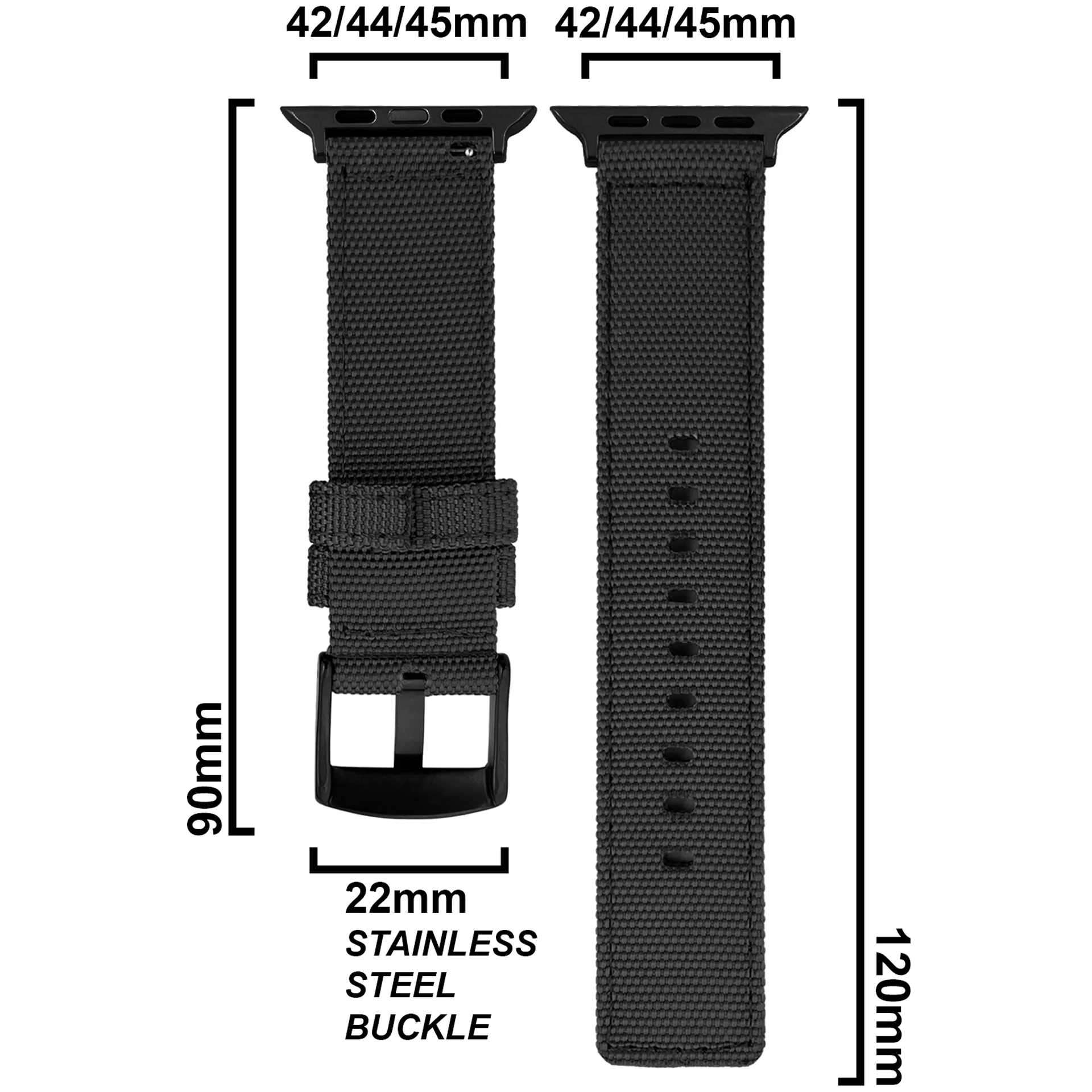 DBLACK [WADO] CANVAS DESIGN, NYLON WATCH STRAP // DESIGNED FOR "APPLE" SMARTWATCHES - Image 8
